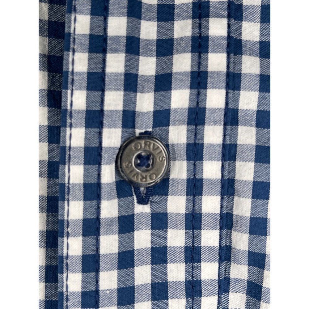 Orvis Active Fit Blue White Plaid Short Sleeve Shirt Size XL - Picture 2 of 12
